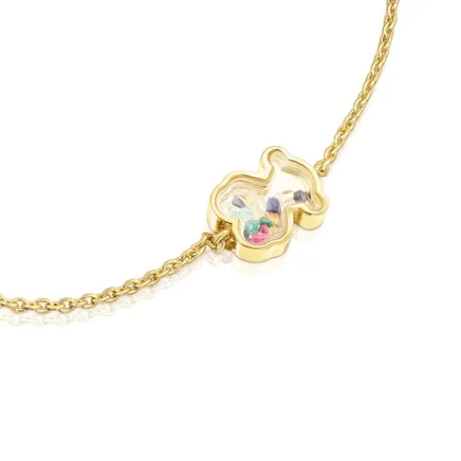 Pulsera con baño de oro 18 kt sobre plata y multi gemas Areia^TOUS Hot