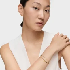 Pulsera con baño de oro 18 kt sobre plata y malaquita Bold Bear^TOUS Sale