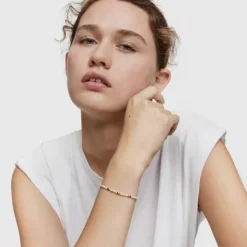 Pulsera con perlas cultivadas y baño de oro de 18 kt sobre plata Gloss^TOUS