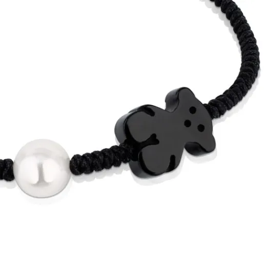 Pulsera de cordón en color negro con ónix y perla cultivada Tibet^TOUS Hot