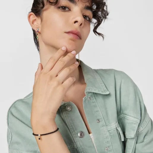Pulsera de ónix con baño de oro 18 kt sobre plata con perla Glory^TOUS Hot