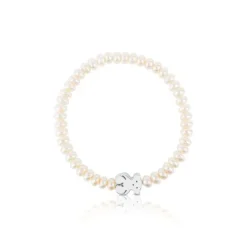 Pulsera de perlas y motivo oso de plata Sweet Dolls^TOUS Outlet