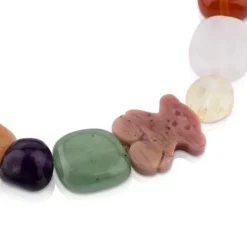 Pulsera de plata con gemas y oso de rodonita Color^TOUS Outlet