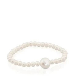 Pulsera elástica de plata y perlas cultivadas Sweet Dolls^TOUS Outlet