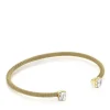 Pulsera estrecha de acero IP dorado y howlita Mesh Color^TOUS Hot