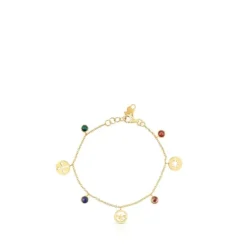Pulsera medallas y gemas con baño de oro 18 kt sobre plata Tamara Falcó X^TOUS