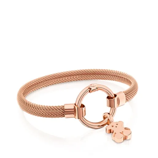 Pulsera mediana con baño de oro rosa 18 kt sobre plata y acero 1,15 cm Hold^TOUS Sale