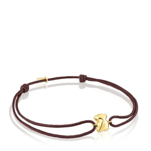 Pulsera oso de y cordón marrón Balloon^TOUS Hot