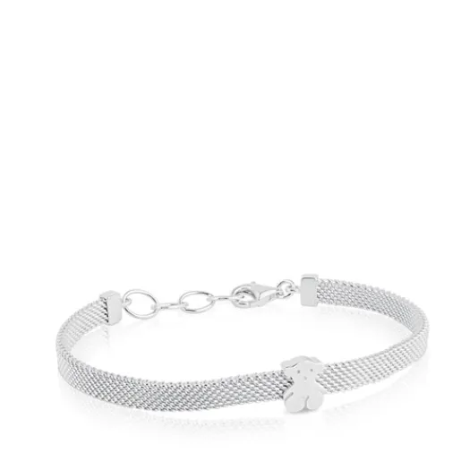 Pulsera oso de plata Mesh^TOUS Online