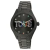 Reloj analógico con brazalete de acero IP negro y cristales T-Logo^TOUS Hot
