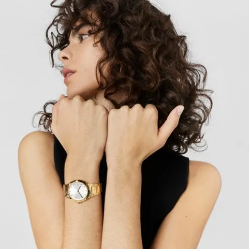 Reloj analógico con brazalete de acero IPG dorado Karat Oval^TOUS Outlet