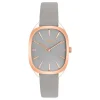 Reloj analógico de acero IPRG rosa con correa de piel gris Heritage^TOUS Clearance