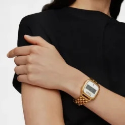 Reloj digital con brazalete de IP dorado D-Logo^TOUS New