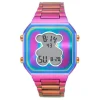 Reloj digital con brazalete de acero IP iridscente D-Bear^TOUS