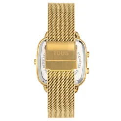 Reloj digital con brazalete de acero IPG dorado D-Logo New^TOUS Best