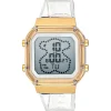 Reloj digital de policarbonato transparente y acero IPG dorado D-BEAR Fresh^TOUS Sale