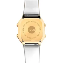 Reloj digital de policarbonato transparente y acero IPG dorado D-BEAR Fresh^TOUS Sale