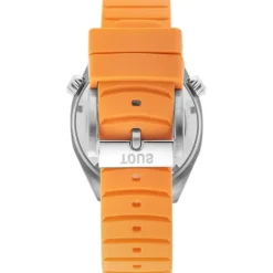Reloj gmt automático con correa de silicona color salmón, caja de acero y esfera de nácar Now^TOUS Outlet