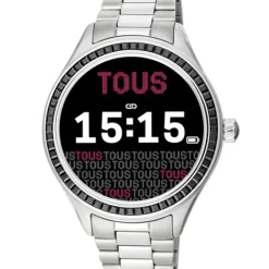Reloj smartwatch con brazalete de acero y zirconias negras T-Shine Connect^TOUS Hot