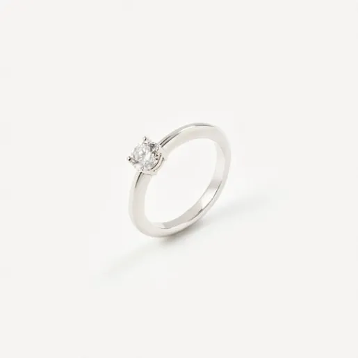 Solitario de oro blanco con diamante ATELIER^TOUS Online