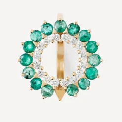 Sortija de oro con diamantes y esmeraldas ATELIER UNIQUE PIECES^TOUS Discount
