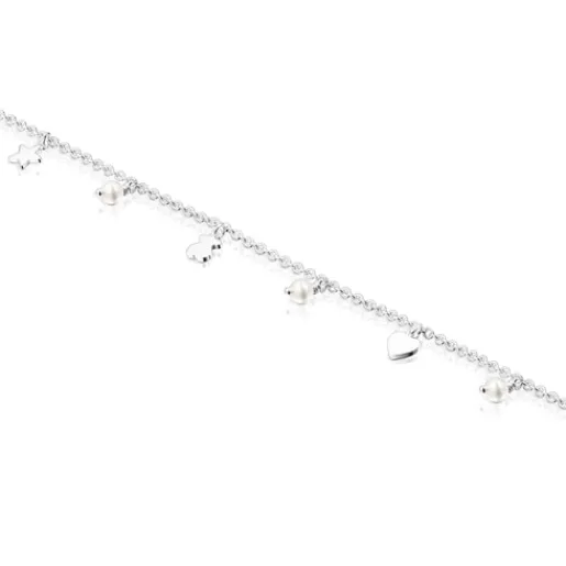 Tobillera de plata y perlas Cool Joy^TOUS Outlet